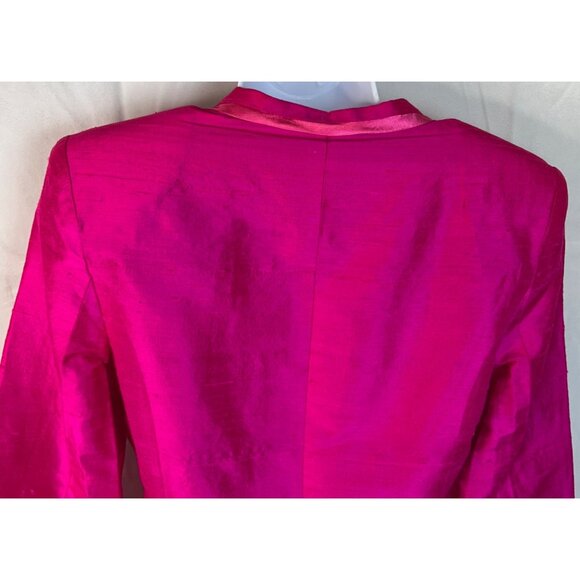 Vintage Versei Womens Fuchsia Silk Skirt Suit Set Size 4 Pageant Interview NWT - Picture 8 of 11